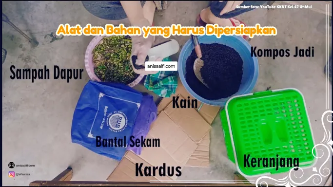 Alat dan bahan yang disiapkan untuk kompos takakura