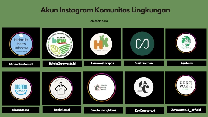 Berikut ini beberapa akun instagram komunitas peduli lingkungan yang sudah kufollow